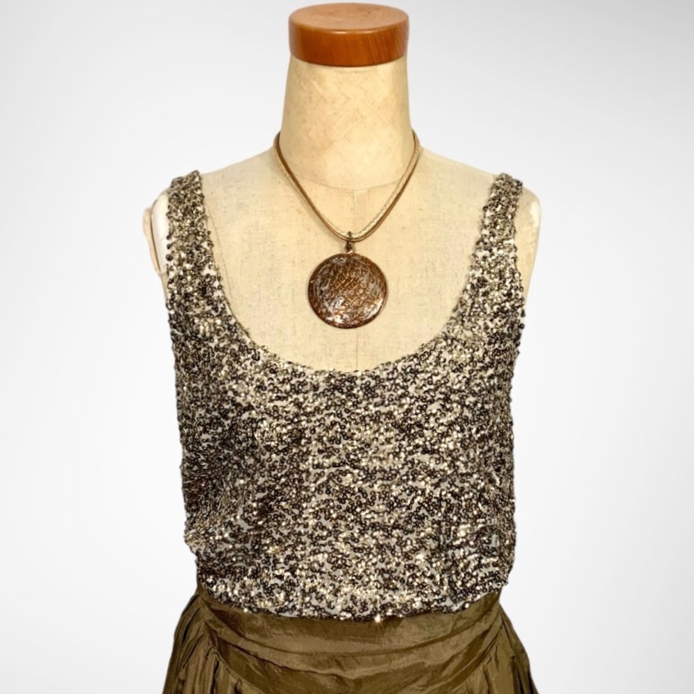 Decree gold sequined tank top- S